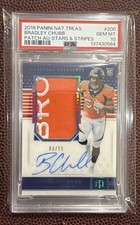 2018 Panini National Treasures #200 Bradley Chubb Rookie Auto SSP /15 RPA PSA 10