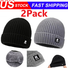 2PCS Military Tactical Skull Cap Winter Warm Fleece Windproof Ski Beanie Hats
