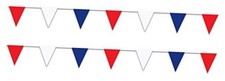 2 Piece Indoor/Outdoor Plastic Patriotic Pennant Banner - 4th of July