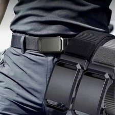 CINTURA UOMO TATTICA MILIRARE NERA ELASTICA CON FIBBIA AUTOMATICA REGOLABILE