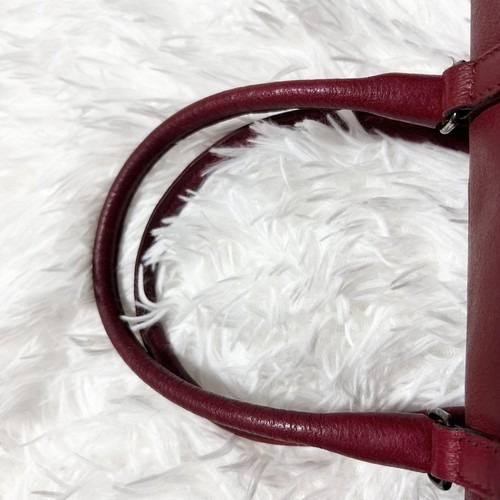 MIU MIU 90s Red Leather Mini Boston Bag Vintage Logo Embossed w/ Dust Bag Used - Picture 9 of 17