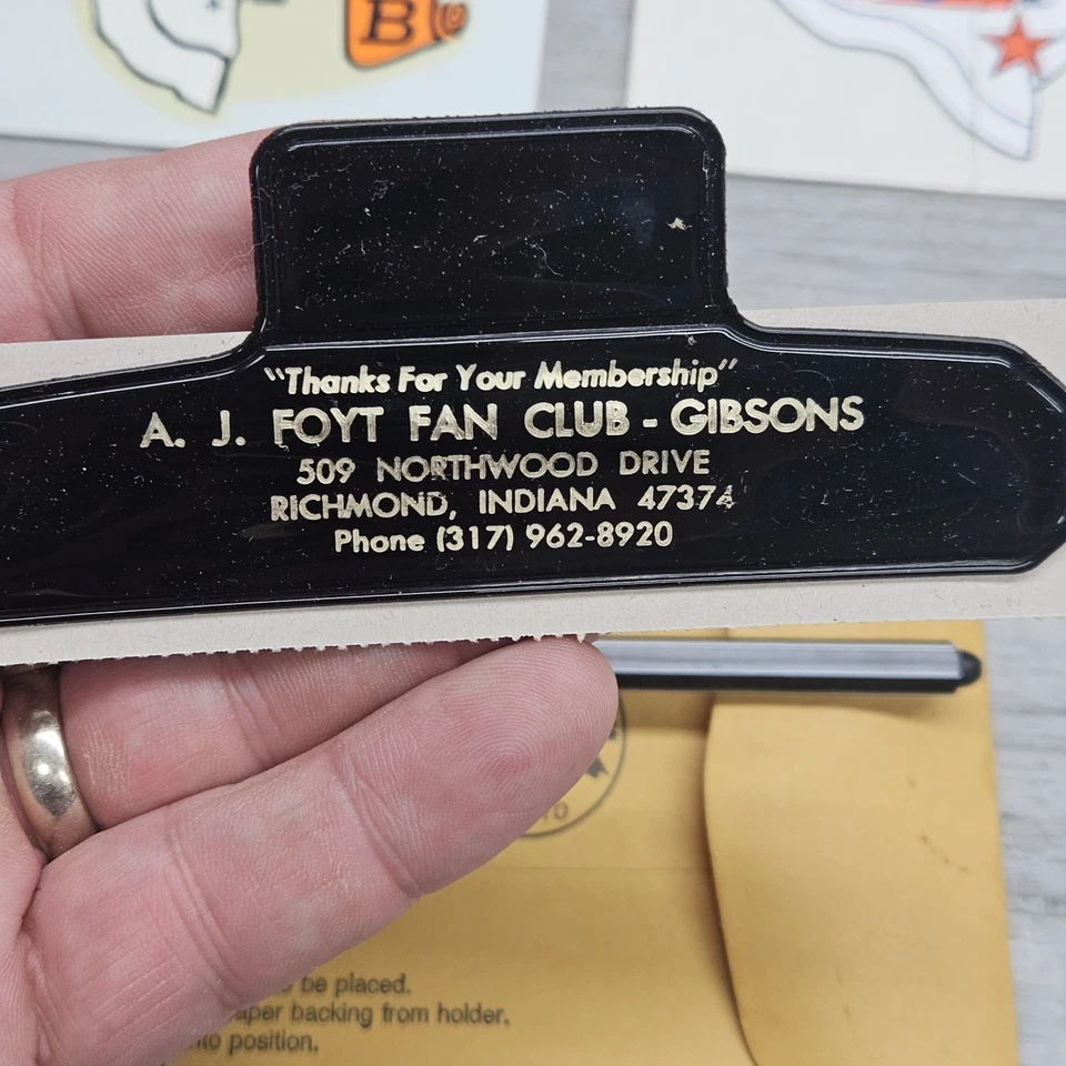 Lote (5) calcomanías adhesivas parche llavero bolígrafo AJ Foyt Fan Club raro Foto 3 de 4
