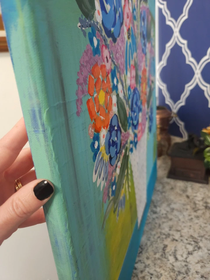 24 x 24 оригинальный холст экспрессионизм абстрактная живопись, акриловый оригинальный дом - Изображение 2 из 4