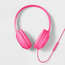 Wired On-Ear Headphones - heyday  Neon Pink: Built-In Microphone, Foam Ear