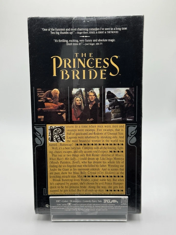 The Princess Bride (VHS, 1994, New Line) Factory Watermark Black Box No UPC - Image 2 of 4