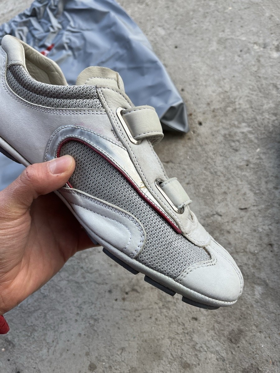 00s Prada Sport Red Tab Bike Low Top Leather Sneakers Shoes