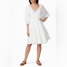 Love, Whit by Whitney Port | White Puff Sleeve Wrap Dress S Cottagecore Bridal