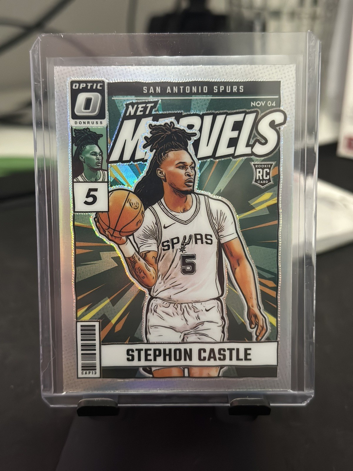 2024-25 Donruss Optic Stephon Castle Net Marvels Silver Holo Rookie RC Spurs