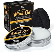 Mink Oil for Leather Boots, Leather Conditioner and Cleaner 3.52 Oz-All-Natural