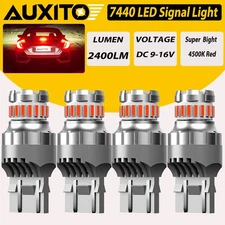 AUXITO 7443 7444 T20 LED Red Bright Brake Tail Light Parking Bulbs 2400LM 4PCS