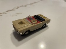 RARE VINTAGE AURORA TJET Tan FORD MUSTANG CONVERTIBLE HO SLOT CAR