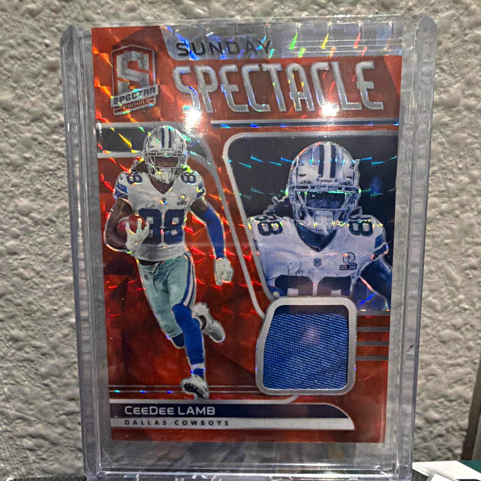 Panini 2021 Spectra Sunday Spectacle Neon Orange Prizm MEM 9/10 #SS-CL Lamb