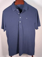 Criquet Polo Shirt Large Mens Navy Blue Pima Cotton Short Sleeve