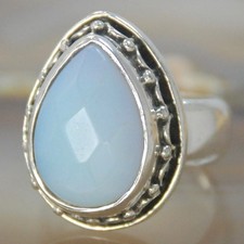 Moonstone Gemstone Silver Handmade Jewelry Ring Size 8 R905
