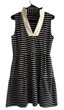 NAUTICA JEANS WOMEN'S TIERED COLLAR SLEEVELESS DRESS - SMALL