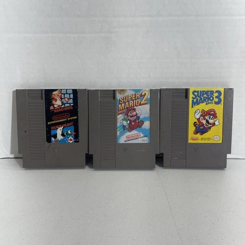 Vintage Super Mario Bros 1 2 3 NINTENDO NES Games Lot Collection Bundle Original
