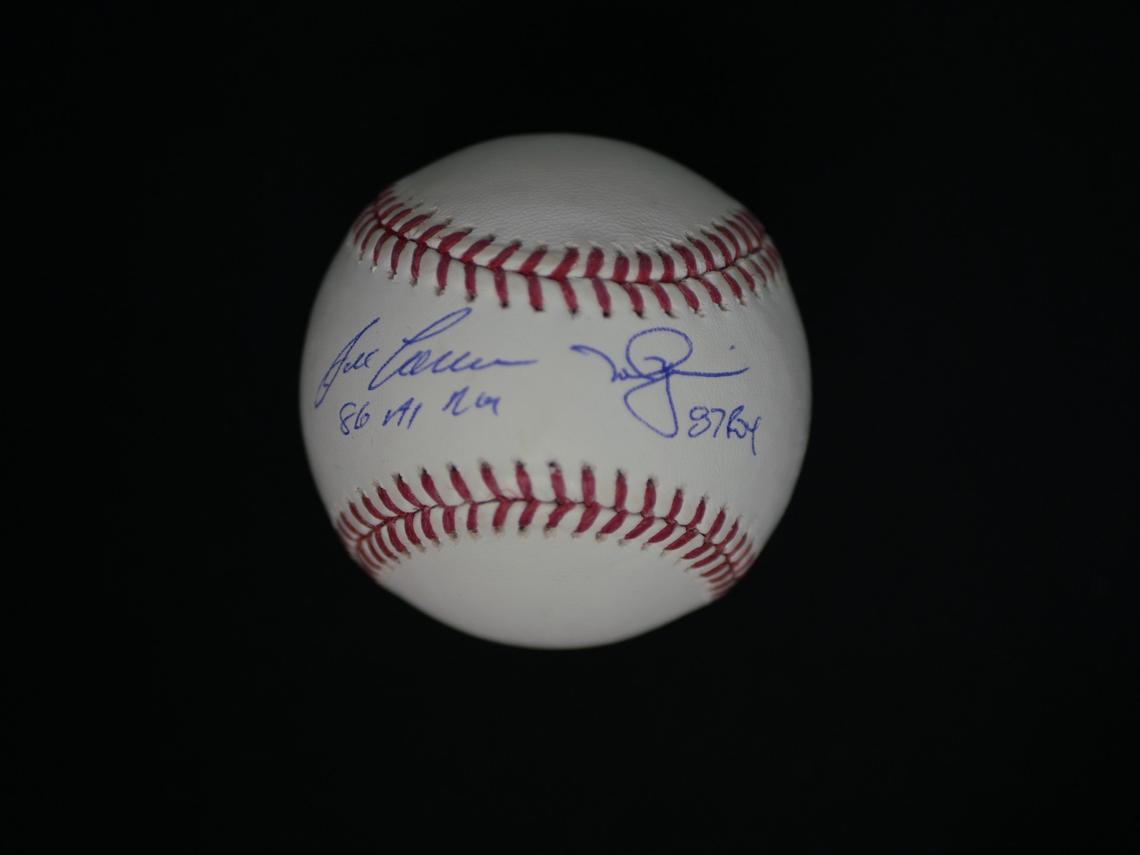 Mark McGwire Autographed Signed Oakland Athletics JOSE CANSECO OMLB BASEBALL WITH "86 AL ROY & 87 ROY" JSA COA 