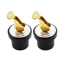 MARINE CITY 7/8" Brass Snap Lock Drain Plugs Boat Kayak Marine Baitwell 2 Pcs 