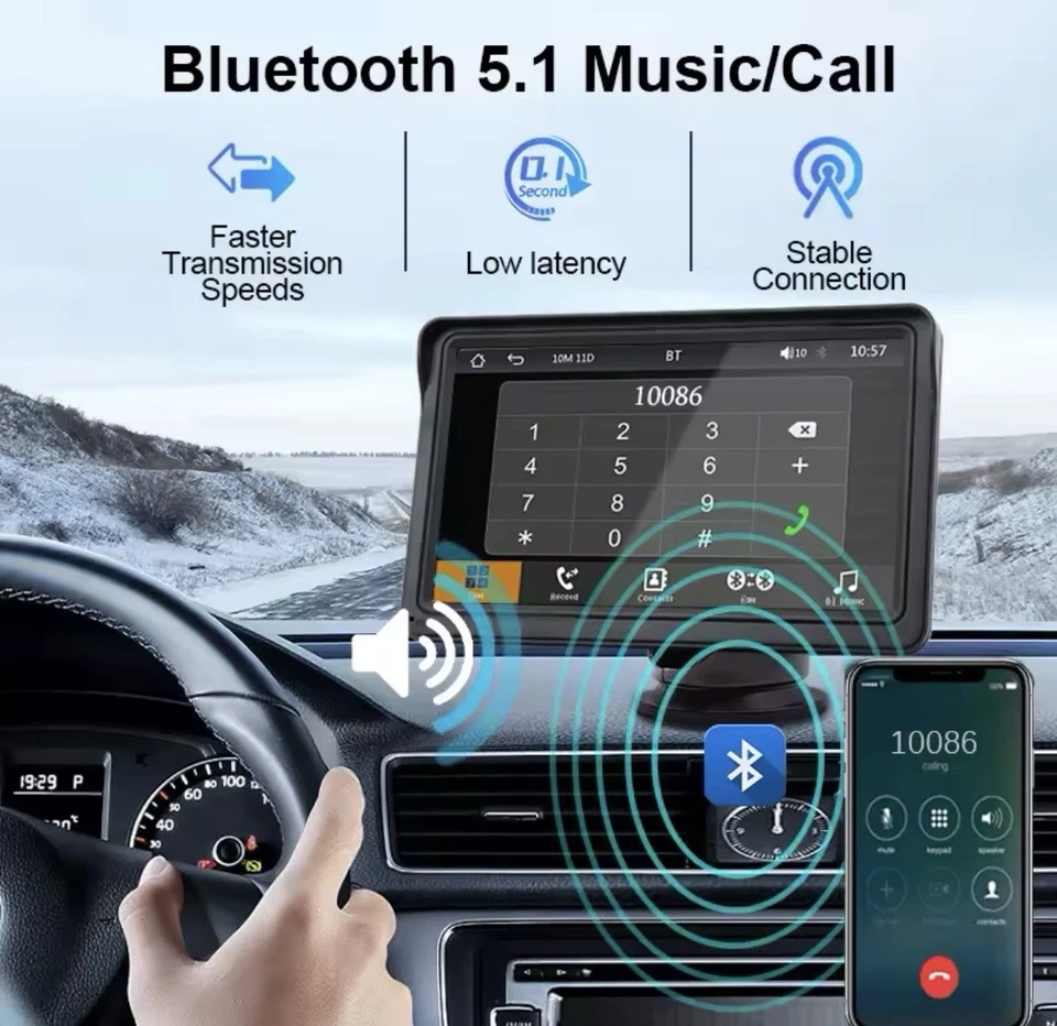 Car Schermo Android Universale 7 Pollici CarPlay E Touch Screen - Immagine 4 di 4