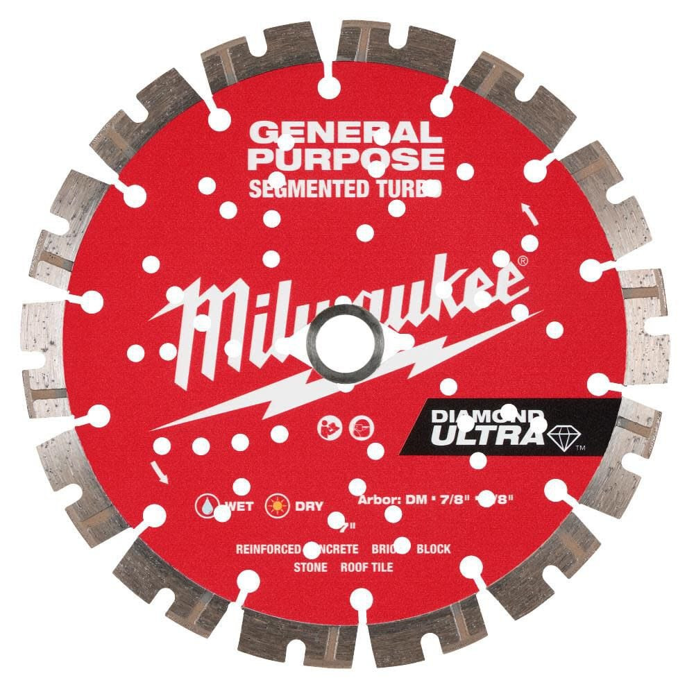 Алмазное лезвие Milwaukee 7 Inch Diamond Ultra Segmented Turbo алмазное лезвие общего назначения 9890₽