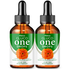 2 Pack Gluco One Drops, Drops Liquid Blood Support For Stable Level 4 oz 