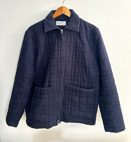 Universal Works Men's M Navy Quilted Cotton Full Zip Jacket - product listing photo