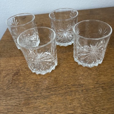 Set Of 4 Studio Crystal by Godinger Whiskey 12oz Glasses Barware Liquor Glasses