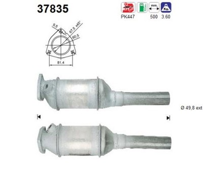 AS Katalysator 37835 für VW PASSAT B3 B4 3A2 35I GOLF 3 Variant 1H5 3A5 1E7 1H1