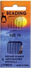 Beading Needles Pony 6 Needles Size 10 PBN106T