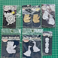  Vintage Dale Burdett Yours Truly White Lace Motifs 100% Cotton Dyeable Lot of 7