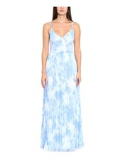 MICHAEL MICHAEL KORS Womens Blue Skirt Spaghetti Strap Maxi Sheath Dress XXS