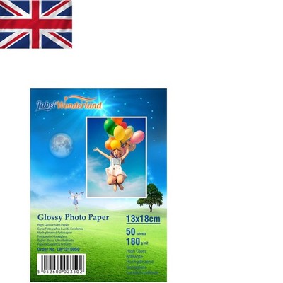 Recycelbares 50er Pack 13x18cm Hochglanz Fotopapier - sofort trocken & wischfest