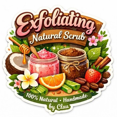 Clau Naturals 100% Natural Handmade Exfoliating Scrub Coconut Coffee Rice