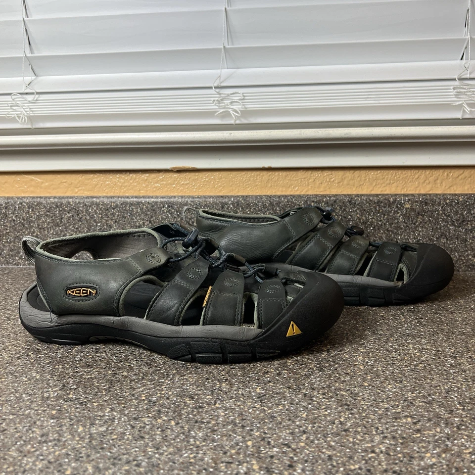 Keen Newport Hydro 皮革凉鞋灰色/绿色男式 11-11.5 运动远足户外 — 第 4/4 张图片