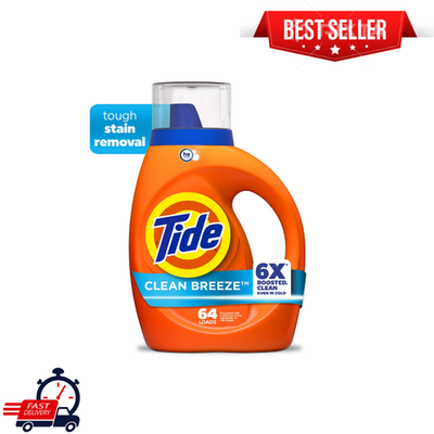#ad #ad Tide Liquid Laundry Detergent Clean Breeze 64 Loads 84 fl oz HE Compatible $15.99