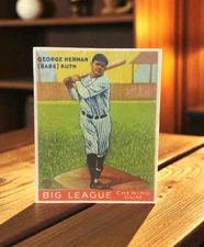 1933 Goudey Babe Ruth Batting Print Direct to Wood Sign Display Photo 8x10