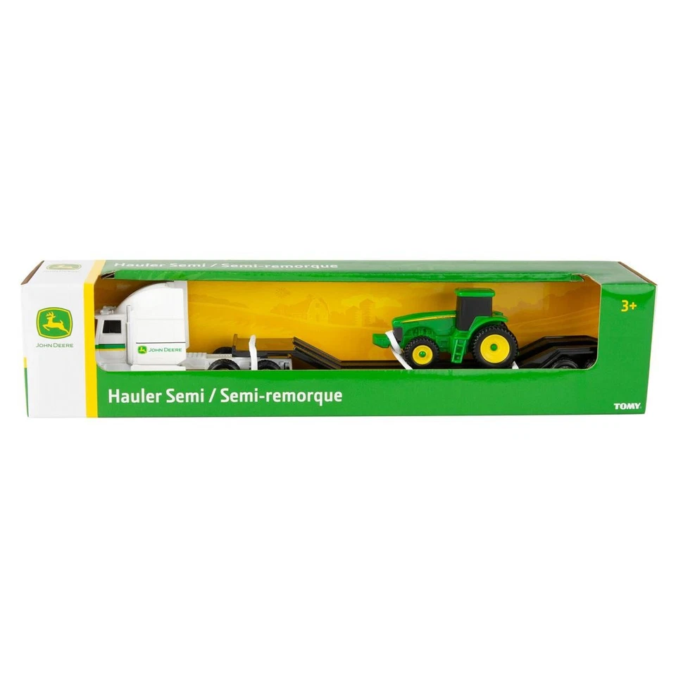 ERTL - Tracteur JOHN DEERE avec camion de couleur blanc porte engins - 1/64 -... - Photo 2/2