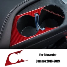 For Chevrolet Camaro 16-2024 Red Carbon Fiber Center Console Water Cup Frame