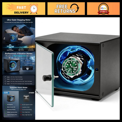 Ultra Quiet Automatic Watch Winder, Aluminum Spinner for Single Timepiece