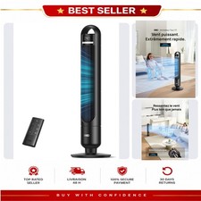 DREO Ventilateur Colonne Silencieux 23 dB, Sans Lame, Oscillation 90°, LED, Noir