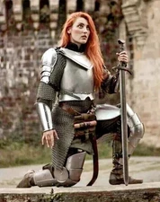 Medieval Women Fantasy Knight Suit of Armor Chainmai Female LARP Armor Lady Suit
