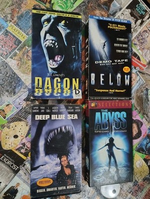 Horror VHS Tape  Lot. HP Lovecraft Dagon  -  Deep Blue Sea - Abyss - Below