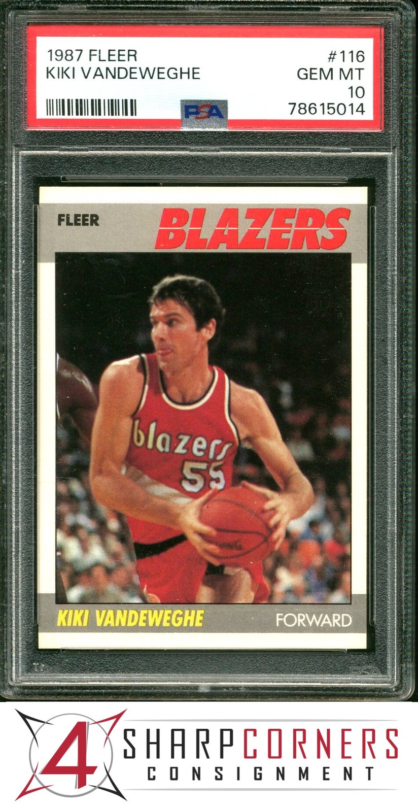 1987 FLEER #116 KIKI VANDEWEGHE TRAIL BLAZERS PSA 10