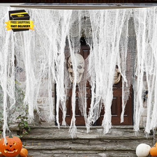 300 X 30" Halloween Spooky Cloth, White Halloween Scary Creepy Cloth                