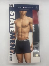 New! Tommy Hilfiger Men's Size M Statement Flex Boxer Briefs 3 Pack MSRP $42.50!