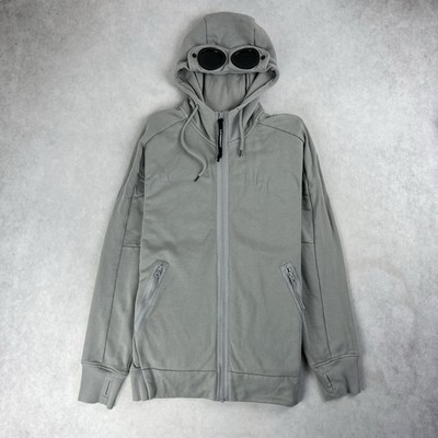 CP Company Full Zip Goggle Hoodie Large Jumper Grey Sweatshirt Jacket 6318