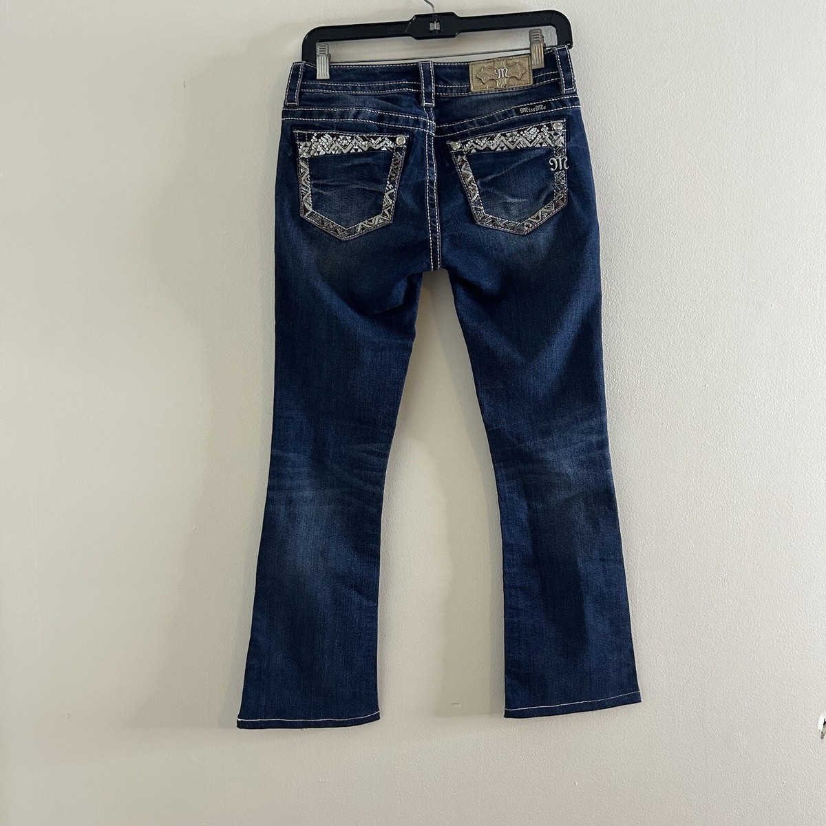 Miss Me Jeans Women's Size 26 Blue Signature Boot Thick Stitch