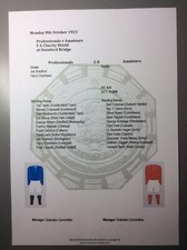 1923 Professionals v Amateurs Charity Shield Matchsheet