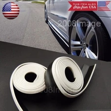 2 x 8 FT Black White Trim EZ Fit Bottom Line Side Skirt Extension Lip For  Benz