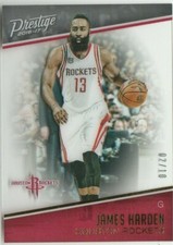 2016-17 Prestige Acetate Veterans Gold #9 James Harden #'d 2 / 10 Thunder Rocket